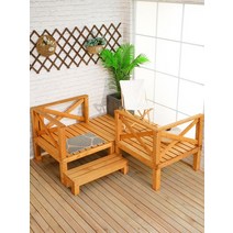 조립식 평상 야외 벤치 실내 데크 옥상정자 시골집, 길이 90x 너비 90x 높이 20cm 짙은