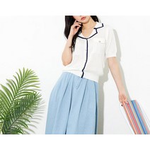 더틸버리 더틸버리 배색 칼라 펀칭 골지 가디건 2st TM5M1CD_02 (P002153697)