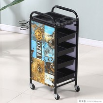 라오농 미용실 츄레이 다용도 트레이 트롤리 가위 정리대 보조바구니 미용 피부샵 추레이, 5 단 블랙 신기 어 + 일반 조립형 + 35x3