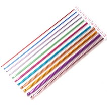멀티 컬러 알루미늄 투니시안 아프간 크로셰 후크 바늘 싱글 포인트 원사 뜨개질 DIY 공예 니트 11 개 106 인치 27cm