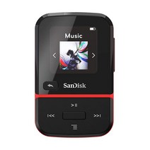 SAndis 안디스 k 클립 스포츠 고 MP3 플레이어 레드 32GB LED 스크린 FM 라디오 (SDMX30-032G-G46R) 샌디스크, 16GB_Red