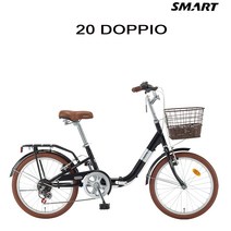 (완조립) 2022 스마트 도피오 20인치 7단 폴딩 접이식 미니벨로 자전거, 블랙