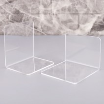 북엔드 북앤드 엔틱소품 투명 아크릴 북 엔드 l자형 책상 정리함 2 개 데스크탑 책 홀더 학교 문구 사무용, 한개옵션0