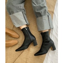 6cm 기본 슬림 인조가죽 앵클 부츠 부띠 여성 슈즈