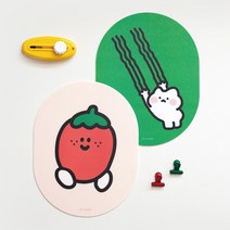 국산 바이나꾸 안냥 마우스 패드 데스크 책상 매트 겸용 특수코팅, 때미냥