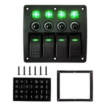 캠핑카 전기 컨트롤러 케이블 스위치 요트 선박, 4자리 빅 스위치 과부하 보호 그린 0101023