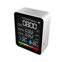 실내 공기 에어질 기. 디지털 TVOC HCHO PM2.5. Q84D. 계량기, 01 White