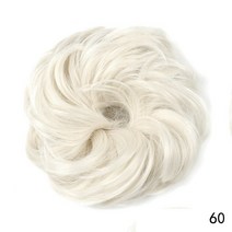 똥머리가발 당고 시뇽 만두머리 가발 AZQUEEN-자연스러운 회색 곱슬 머리 밴드 합성 헤어 번 시논 여성용, 한개옵션1, 62 60