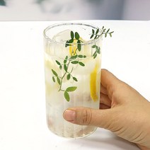 오셔링 링클 홈카페 내열유리컵 플리츠컵, 2개, 오셔링 글라스 430ml
