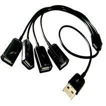 스노우드림 usb2.0 확장자 변환 인터페이스 멀티포트 확장 usd 홀 외접 usp 연장선 충전, USB2.01공4모선블랙_0.2m, 보여진 바와 같이