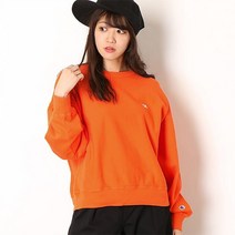 챔피온 우먼스 리버스위브 크루넥 스웨트 맨투맨 티셔츠 오렌지 CW-P003-840