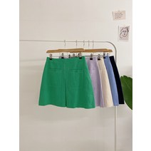 허니제이 / 밀레론 린넨 포켓 절개 미니 스커트(S~M)