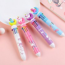 잘 써지는 캐릭터 볼펜 고양이 유니콘 공룡 10색 귀여운볼펜, 고양이발랜덤
