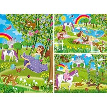 48피스 3종 직소퍼즐 - 프린세스 캐슬 가든 (큰조각), 단품, 단품