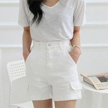 여자 카고 포켓 숏 2컬러 코튼 반바지 팬츠