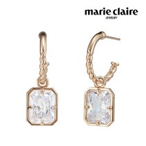 마리끌레르 스톤스퀘어 귀걸이 14K Gold Pin MCER0120