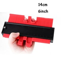 5/6/10/15/20 인치 다기능 윤곽 게이지 타일링 라미네이트 타일 에지 쉐이핑 목재 측정 눈금자 도구, red 6inch