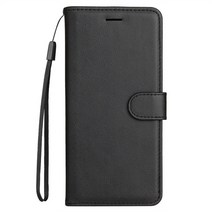 스마트폰 클립 Honor x6 VNE-LX2 케이스 가죽 플립 북 스탠드 커버 카드 슬롯 홀스터, 01 Black