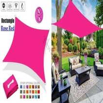폴리에스테르 직사각형 햇빛 차단용 천막 5m x 5m 6m x 6m 야외 파티오 정원 뒤뜰 잔디 수영장용, Rose Red+3mx6m