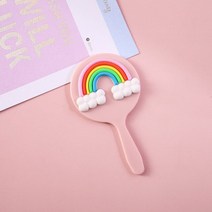 미용실경대 귀여운 미니 핸드 헬드 화장품 거울 드레싱 살롱 이발사 미용 헤어 미용사 만화 장식 거울 핸들, 6.E