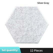 차음재 흡음제 방음스펀지 자체 접착 패널 음향 처리 12pcs 흡음 패널 룸 방음 벽 스티커 벽 트림, 은회색, 12mm 고밀도, 작은 육각형