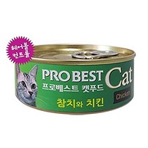 프로베스트 참치와 치킨 80g 고양이 캔, 1개