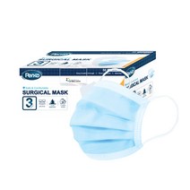 펜코 국내생산 덴탈 마스크 50매 블루 핑크 블랙 식약처허가 비말차단 3중필터, 블루  1+1