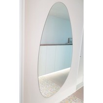 비정형 공룡알벽부착 노프레임 전신거울 현관거울