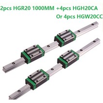 선형 레일 hgr20l 1000mm HGH20CA / HGW20CC 블록 4 개 2, [01] HGR20 1000MM, [01] HGH20CA