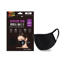 블랙라벨 입체 편발수 마스크 블랙 화이트/대형 중형, 블랙 중형