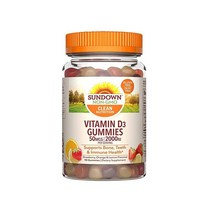 Sundown 비타민 D3 50mcg 2000IU 구미 젤리 90정 논GMO 유제품 글루텐 프리 미국직송 334413, 90 Count (Pack of 1)