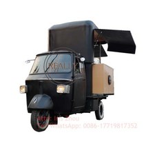 3 바퀴 전기 세발 자전거 자동차 Ape Piaggio 오토바이 푸드 트럭 모바일 주방 케, Petrol model (EXW)