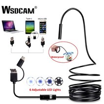 씨씨티비 소형 매장 cctv 야외 무선카메라 wsdcam 내시경 카메라 7mm 3 in 1 usb 미니 캠코더 ip67 방수 6 led 내시경 검사 카메라 for windows, 1.5m, 1200p 하드 와이어