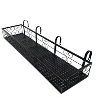 모칸도 베란다 화분걸이대 (직각형 100x25cm 고층용)베란다용 고리, 01.화분걸이대(직각형)100x25_블랙