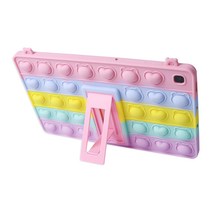 스냅케이스 갤럭시탭 레인보우 하트팝잇 스트랩 케이스