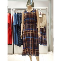 올리비아로렌 체크 패턴 리본 포인트 민소매 원피스 VOC OAXM 5211