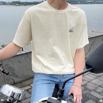 조군샵 조군샵 조군샵 휴렘 피그먼트 백 프린팅 반팔티_T6711