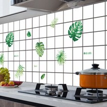 Plant 식물 인테리어 주방 부엌 욕실 타일 방수 시트지, 3m x 60cm 1개