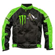 봄 여름 형광 몬스터 라이딩 자켓 메쉬 시원한 재킷 남녀공용 바이크 라이더 보호구 5종 세트 바람막이, 형광 노란색