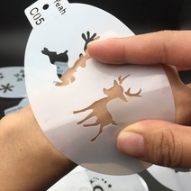 페이스페인팅도안 9 개대 호박 벨 눈송이 플라스틱 스텐실 바디 페인팅 페이스 메이크업 우표 할로윈 마녀 크리스마스 엘크 시리즈 C