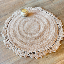 미니러그 물세탁 단모 원형 러그 50cm 3Color(화이트 베이지 그레이) 면100% 순면러그