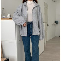 [애플민트]기모 투웨이집업(니트 피치 루즈핏 하이넥 트레이닝 점퍼 후드 집업)