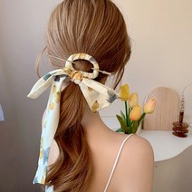 SENDM 깃발 실크 스카프 머리핀 여성 현대 심플하고 우아한 나비 리본 머리핀 달콤한 머리핀 복고풍 머리핀 단순 현대 기질 머리핀 Hanfu 머리 장식 비파 실크 스카프