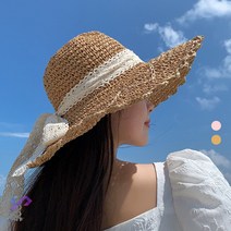 와이제이 밀짚모자 여름벙거지 왕골모자 플로피햇 라피아햇 여성모자 비치모자 와이드챙 YJK034L