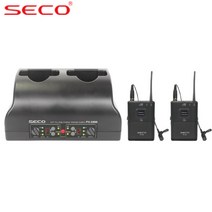세코(SECO) PX-2200RBL 2CH UHF 무선 핀마이크 시스템 900Mhz 듀얼 충전기일체형! 바디팩 핸드 타입변경 가능 국산! 핀 헤드셋마이크 별매!, 벨트팩(핀마이크)