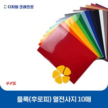 열전사지 후로피 플록 10매 낱장 판매 의류전사지 열전사필름 티셔츠스티커, 후로피 T.그린 10매