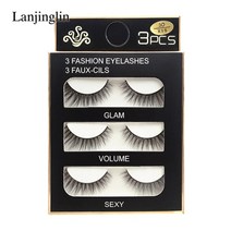 예쁜속눈썹Faux cils 3 쌍 false eyelashes soft natural, 3쌍-3dx15