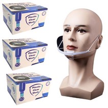 프리클라 투명 위생마스크 요리사 주방 플라스틱마스크, 30매