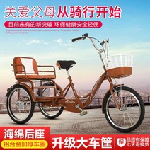 21년 성인삼륜자전거 효도선물 성인 세발자전거, 20인치 커피 컬러 등받이