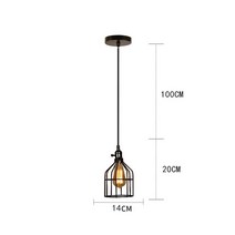 간접조명 led라인 화장대 네온 붙이는 아이방 조명 레트로 산업 펜던트 북유럽 블랙 금속 케이지 기구 철 로프트 케이지 주방 빈티지 조절 가능한 교수형 램프, n 전구를 포함하지 않음, e27 램프 베이스, 전구 없이
